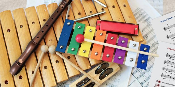 Xylophone und Noten