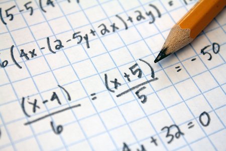 mathematische Rechnung in einem Schülerheft
